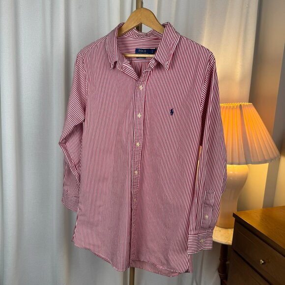 Polo Ralph Lauren Red White Stripe Button Down Men's Shirt XXL - Picture 8 of 8